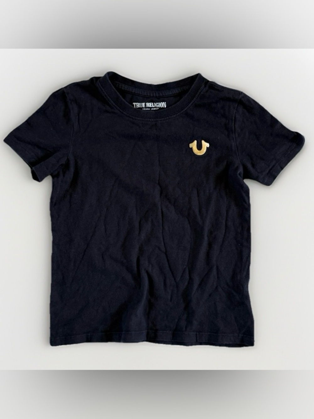 True Religion Black Graphic Tee Size 6 World Tour Logo Shirt